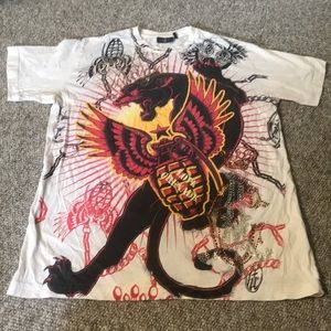 Men’s printed Christian Audigier t shirt size L
